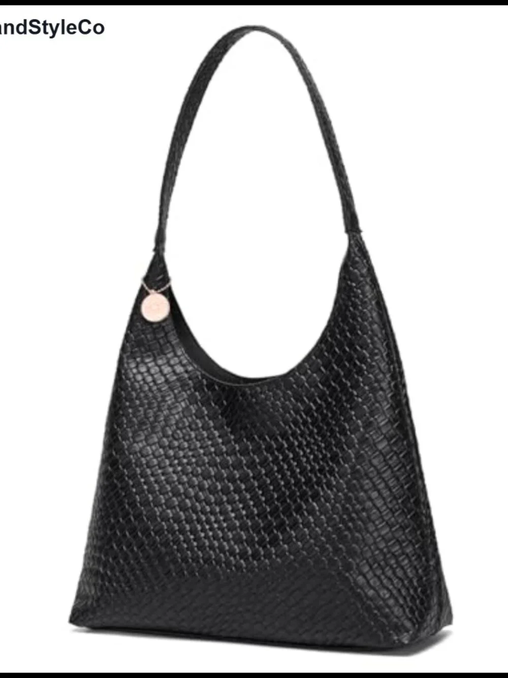 Vegan Leather Woven Tote Bag Large Slouchy Hobo Shoulder Purse Zipper Everyday